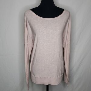 VINCE Knit 100% Cotton Long Sleeve Tunic Top Size L Minimalist Relaxed Fit Pink